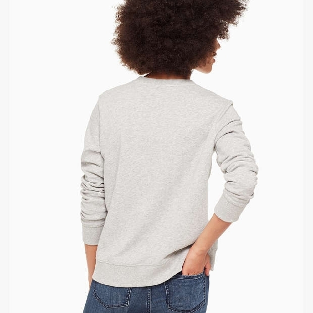 Kate Spade Broome Street Gray Owl Sweatshirt - Picture 2 of 9